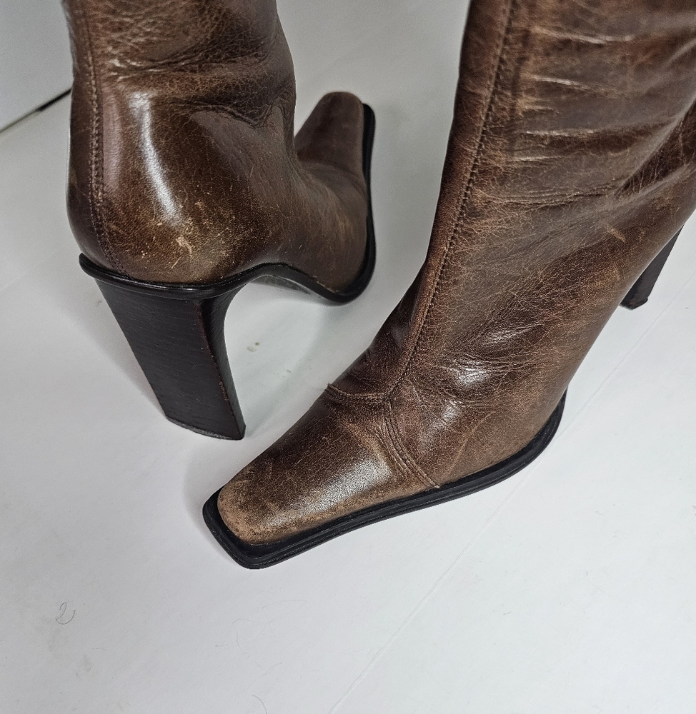 Steve Madden Brown Leather Heeled Boots